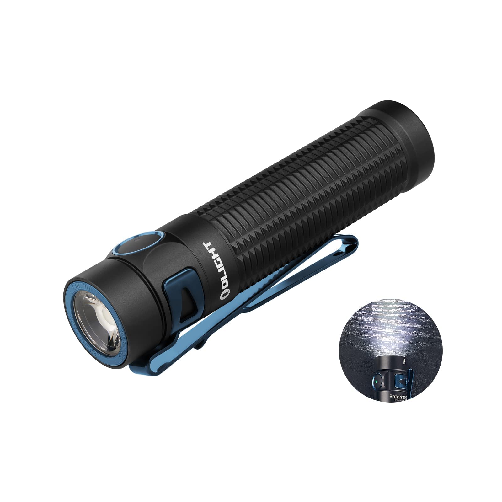 Olight Baton3 Pro 1500 Lumens EDC Rechargeable Flashlights with MCC3, Compact Pocket Flashlight with L-Shape Stand and High Performance LED for Camping, Hiking and Emergency