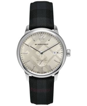 Burberry Men's BU10008 Check Stamped Round Dial Watch, ...
