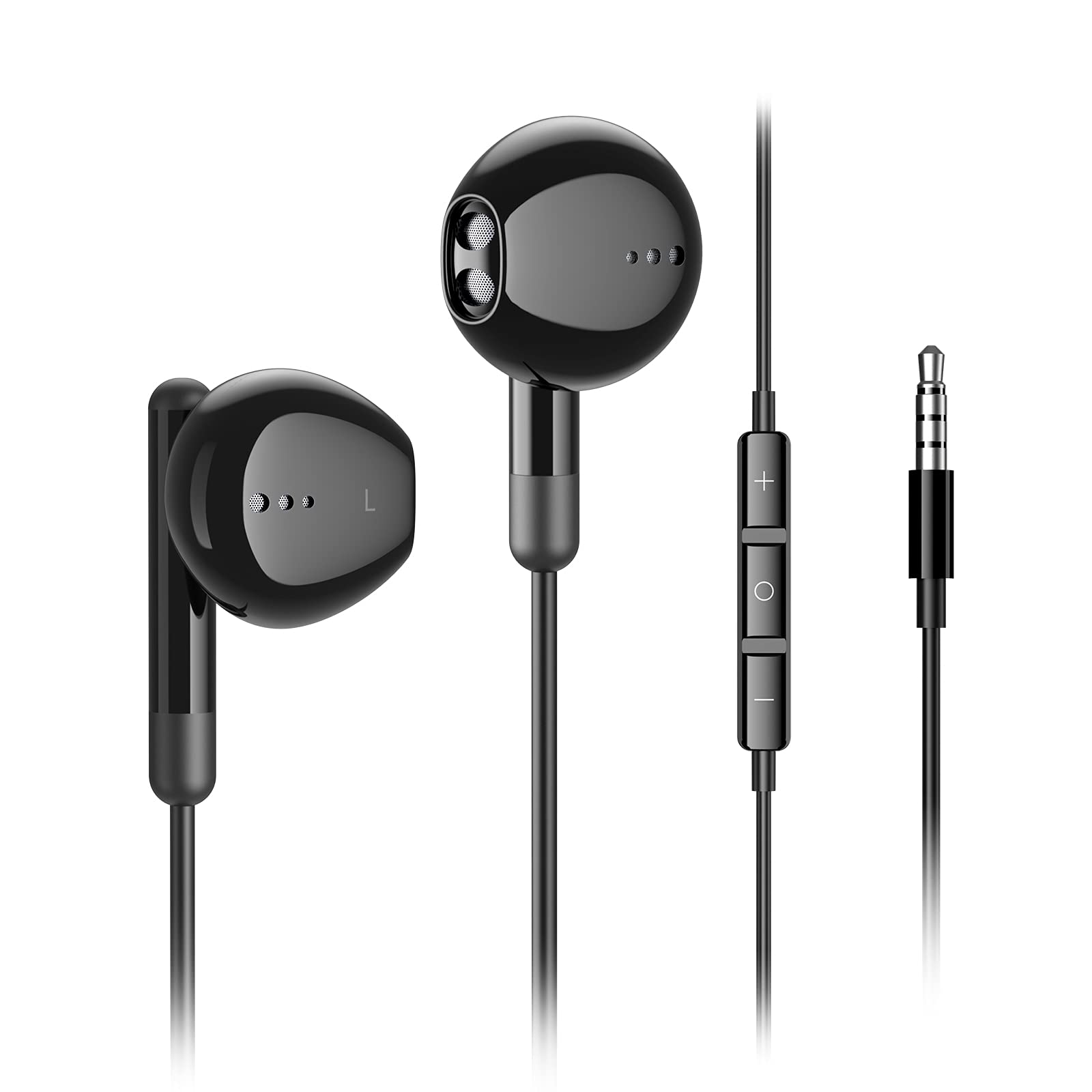 Kimwood Wired Earbuds with Microphone,  Wired Earphones in-Ear Headphones HiFi Stereo, Powerful Bass and Crystal Clear Audio, Compatible with iPhone, iPad, Android, Computer Most with 3.5mm Jack(Black)...
