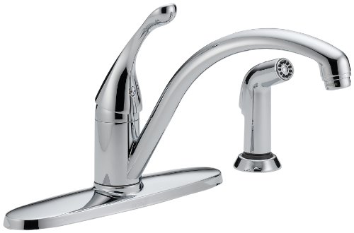 Delta Faucet Collins Single-Handle Kitchen Sink Faucet with Side Sprayer in Matching Finish