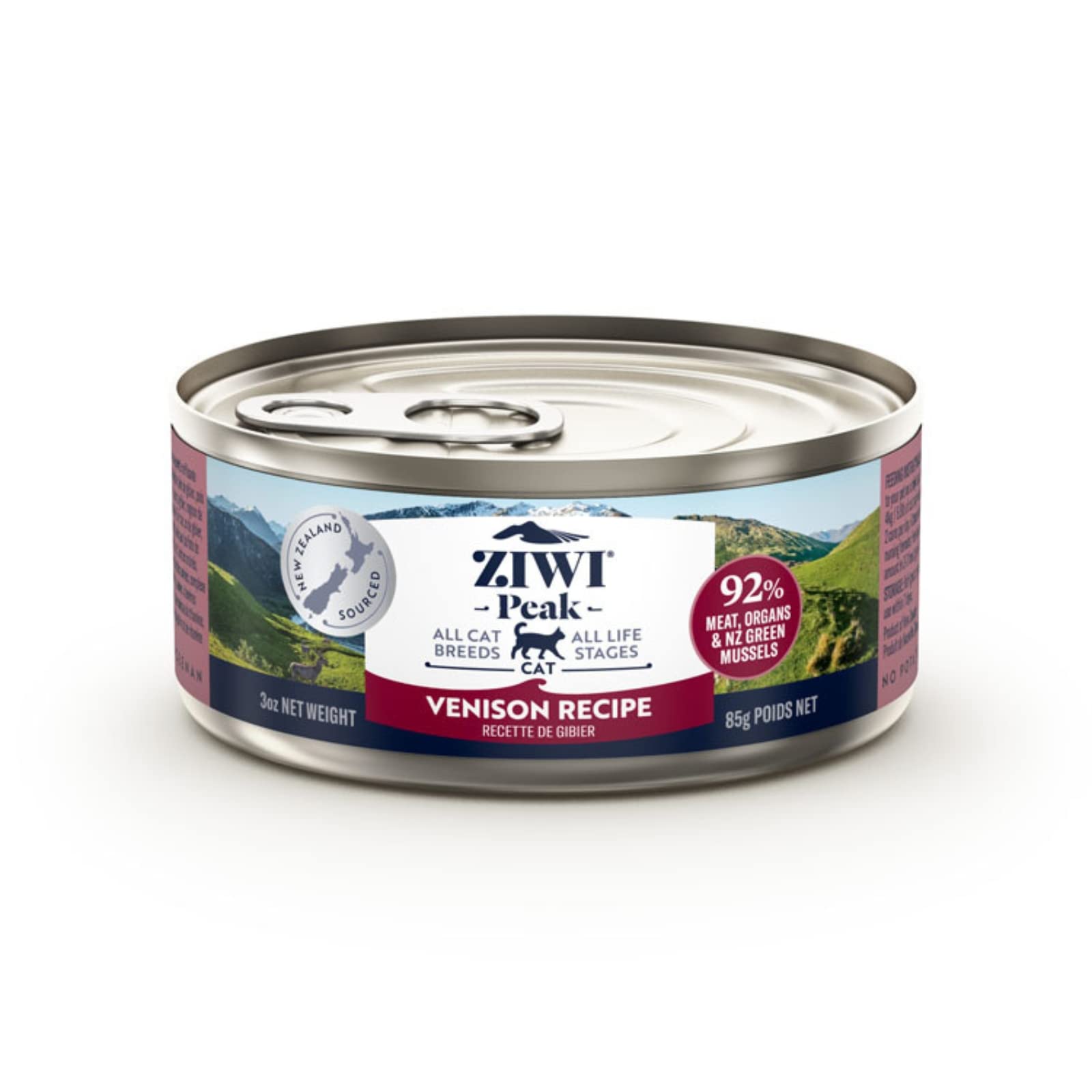 ZIWI Peak Canned Wet Cat Food – All Natural, High Protein, Grain Free, Limited Ingredient, with Superfoods (Venison, Case of 24, 3oz Cans)