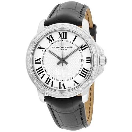Raymond Weil Tango White Dial Leather Strap Men's Watch 5591LS100300