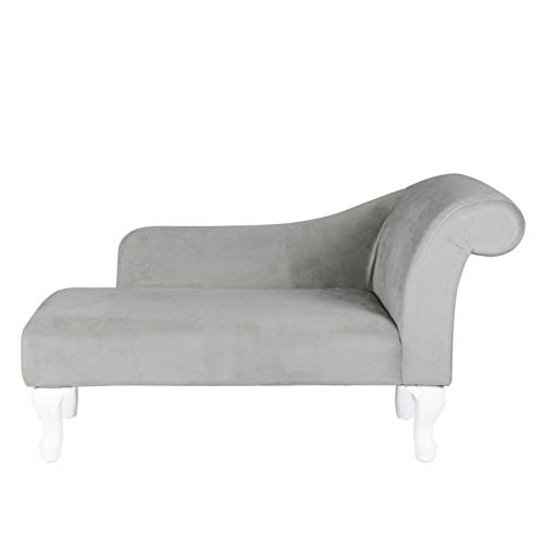 HomePop Youth Chaise Lounge with White Wood Legs