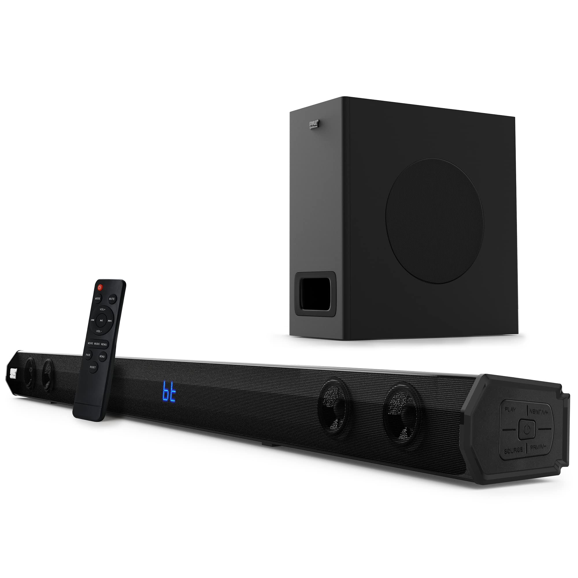 Pyle 2.1 Channel TV Soundbar Speaker Stereo System w/Wi...