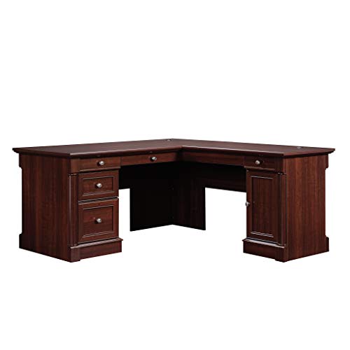 Sauder Palladia L-Shaped Desk, Select Cherry finish