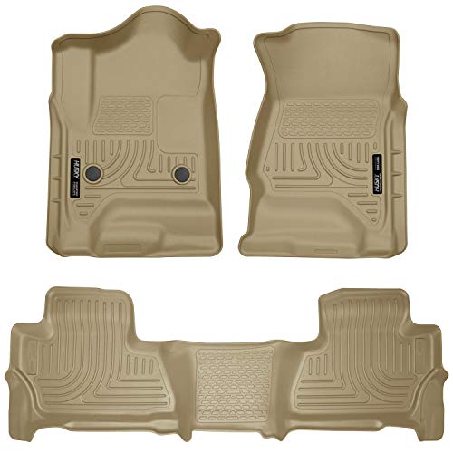 Husky Liners Weatherbeater Series | Front & 2nd Seat Floor Liners - Tan | 99203 | Fits 2015-2020 Chevrolet Tahoe/GMC Yukon 3 Pcs