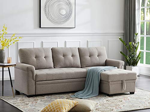 Lilola Home Lucca Reversible Sleeper Sectional Sofa