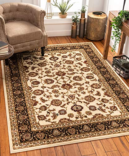  Well Woven Noble Sarouk Ivory Persian Floral Oriental Formal Traditional Area Rug 7x10 ( 6'7