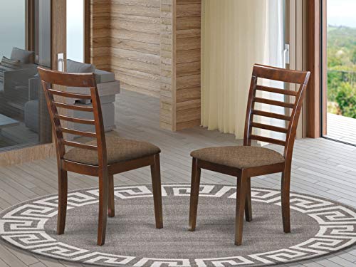 East West Furniture MLC-MAH-C Milan Dining Chairs Set - Linen Fabric Seat and Mahogany Solid Wood Structure Kitchen Dining Chair