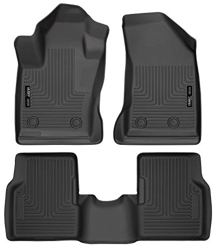 Husky Liners Weatherbeater Series | Front & 2nd Seat Floor Liners - Black | 95681 | Fits 2017-2022 Jeep Compass w/ Passenger Side w/ 2 Floor Mat Retaining Posts 3 Pcs