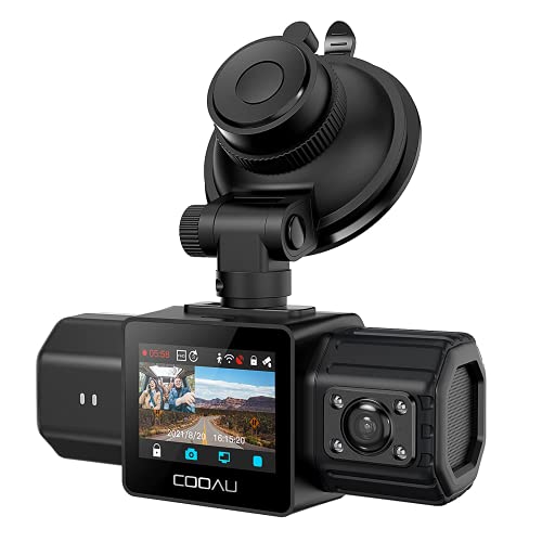 COOAU Dual Dash Cam with Built-in GPS,  1080P Front and Rear WiFi Dash Camera for Cars, Sony Sensor, Supercapacitor, 4 IR Night Vision, G-Sensor, Loop-Recording & Parking Mode (D20)