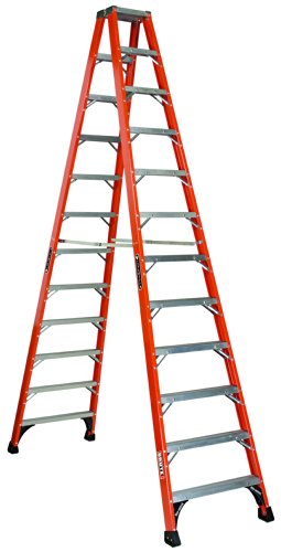 Louisville Ladder FM1412HD Fiberglass Twin Front Ladder, 12-Feet, 375-Pound Duty Rating