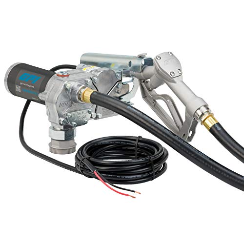 GPI M-150S Fuel Transfer Pump, Manual Shut-Off Unleaded Nozzle, 15 GPM fuel pump, 12' Hose, Power Cord, Spin Collar, Adjustable Suction Pipe (110000-99)