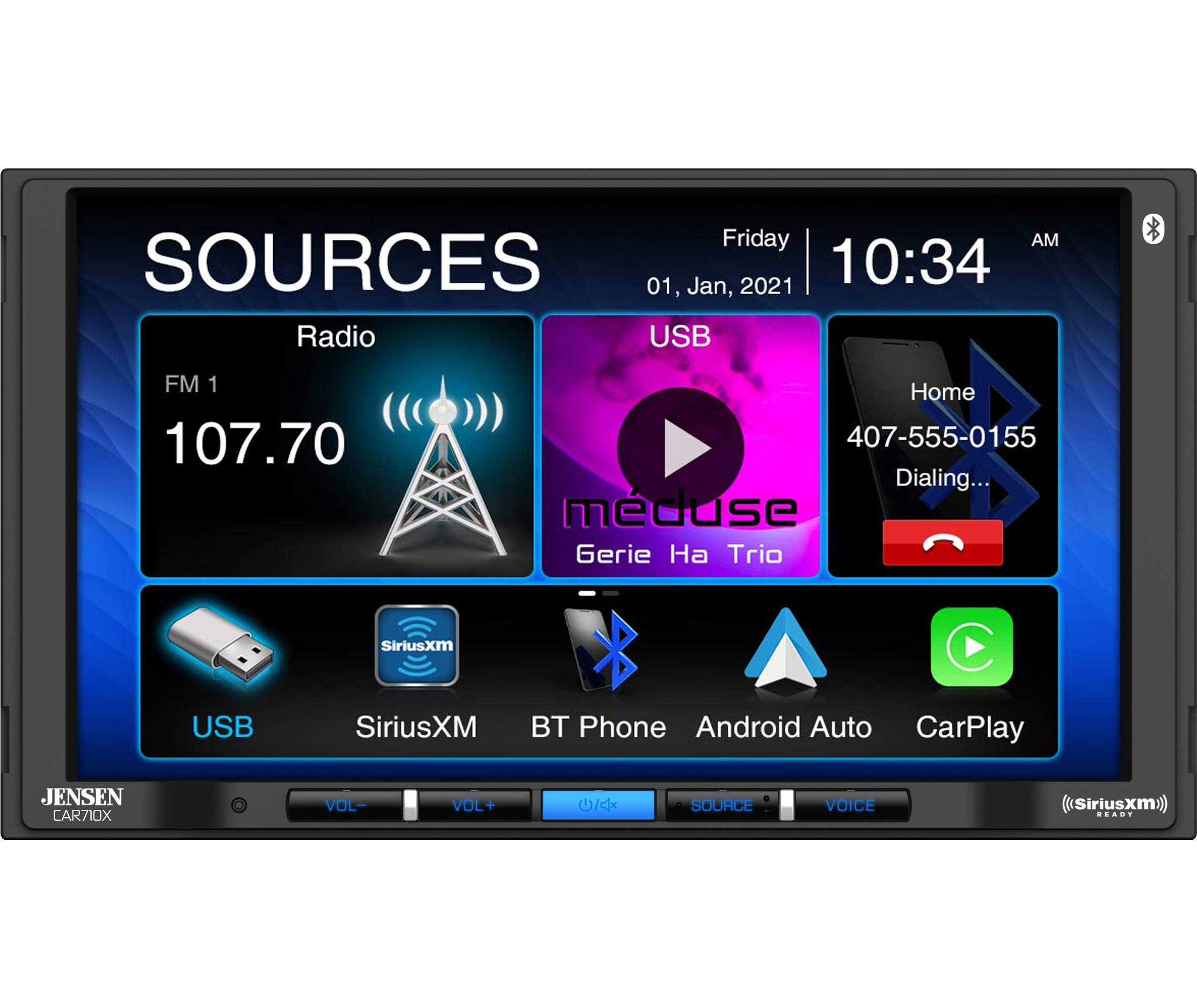 JENSEN CAR710X 7” Mechless Multimedia Receiver with App...