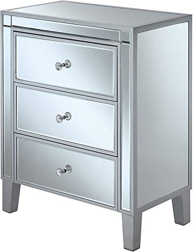 Convenience Concepts Gold Coast 3-Drawer Mirrored End T...