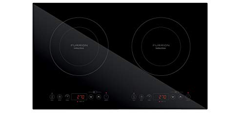 Furrion RV Electric Induction Cooktop 1800 Watt with Double Burners, Touch Sensors, Temperature Control, Pan Detection, Timer, Auto Shut Off, & Child Lock Features (Black) - FIH2ZEA-BG