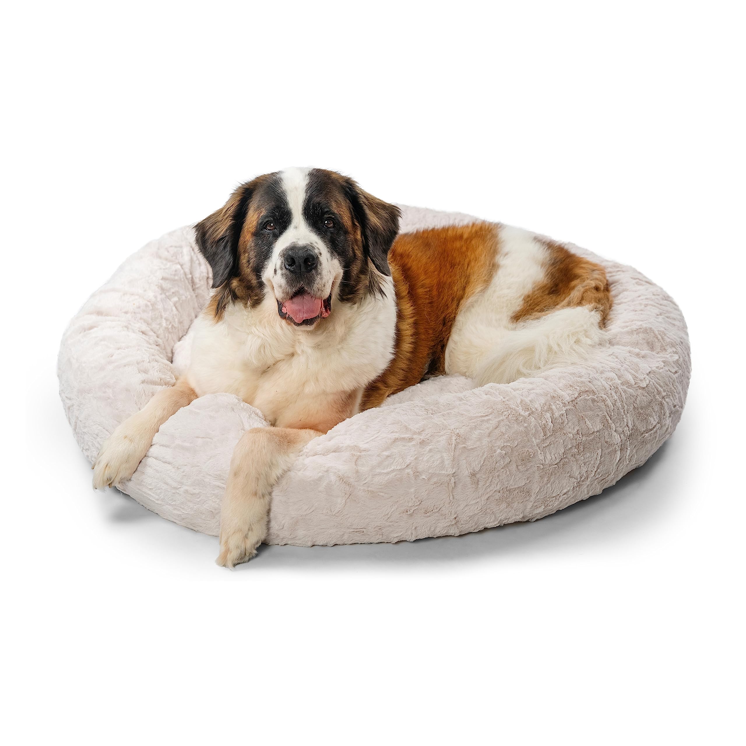 Best Friends by Sheri The Original Calming Donut Cat and Dog Bed in Lux Fur Oyster, Extra Large 45