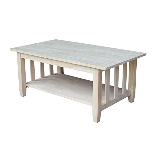 International Concepts Mission Tall Coffee Table, Unfin...