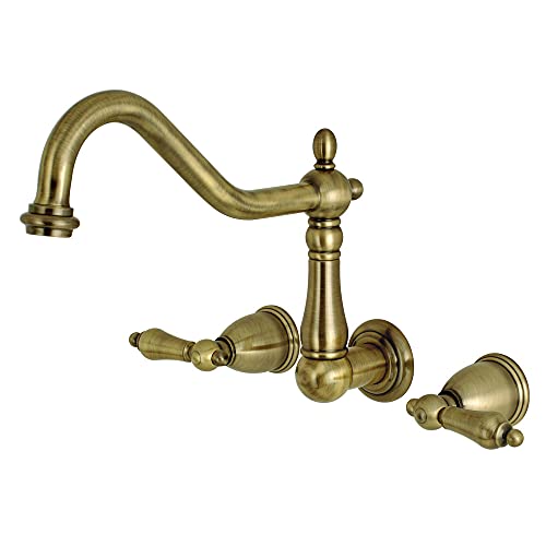 KINGSTON BRASS KS1020AL Heritage Wall Mount Tub Faucet Matte Black