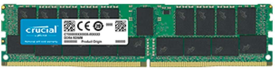 Crucial 32GB DDR4 PC4-21300 2666MHz RDIMM, Dual Ranked Registered ECC Memory (CT32G4RFD4266)