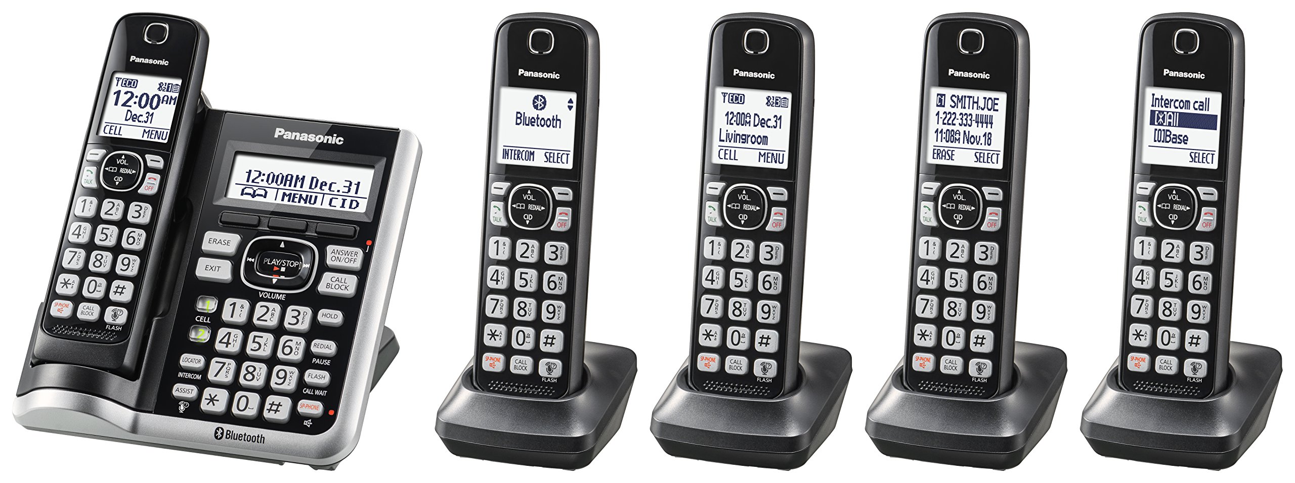 Panasonic Link2Cell Bluetooth Cordless Phone System wit...