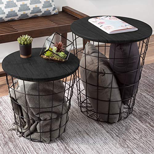 Lavish Home Nesting End Tables with Storage