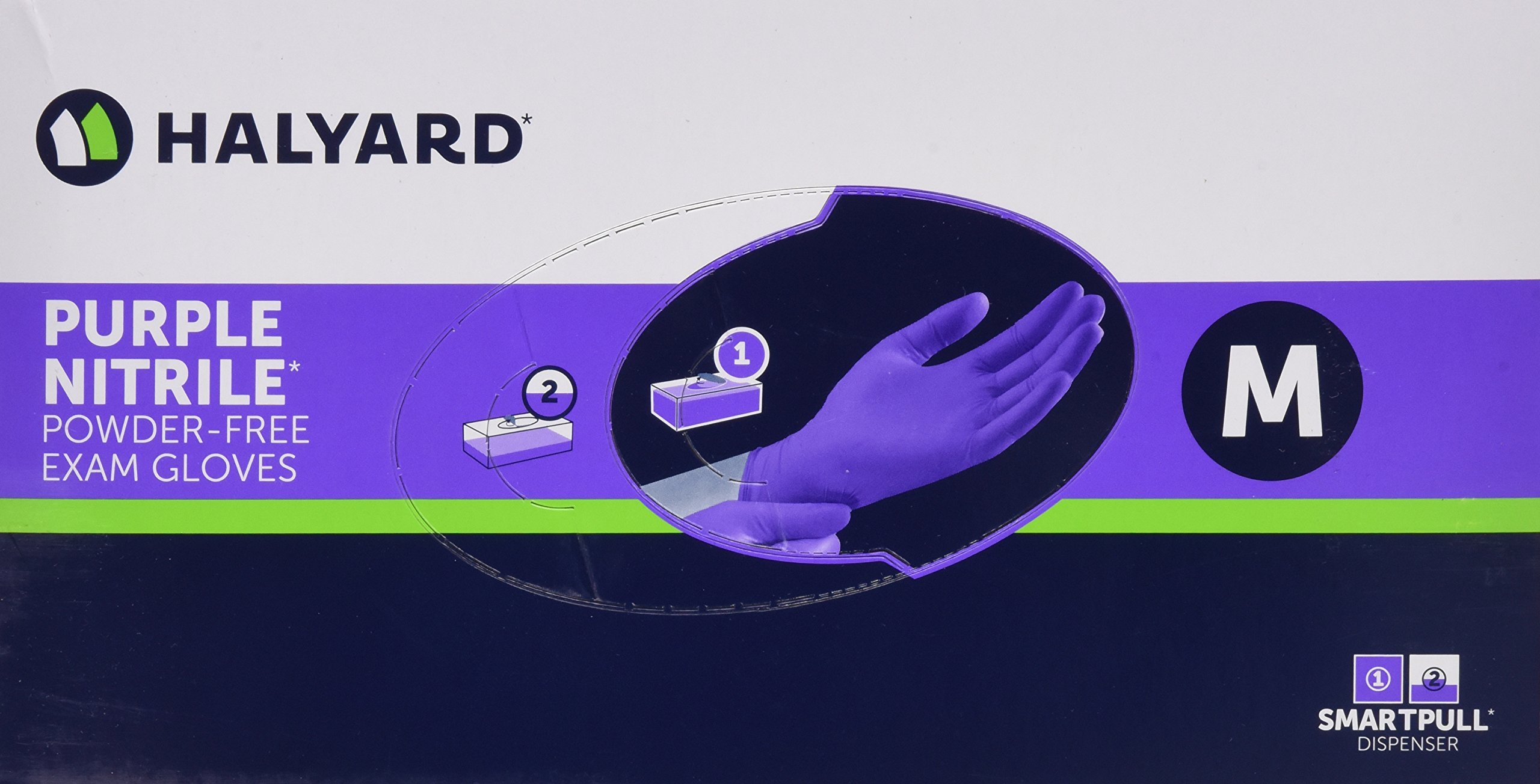 HALYARD 55082 Purple Nitrile Exam Gloves, Medium, Powde...