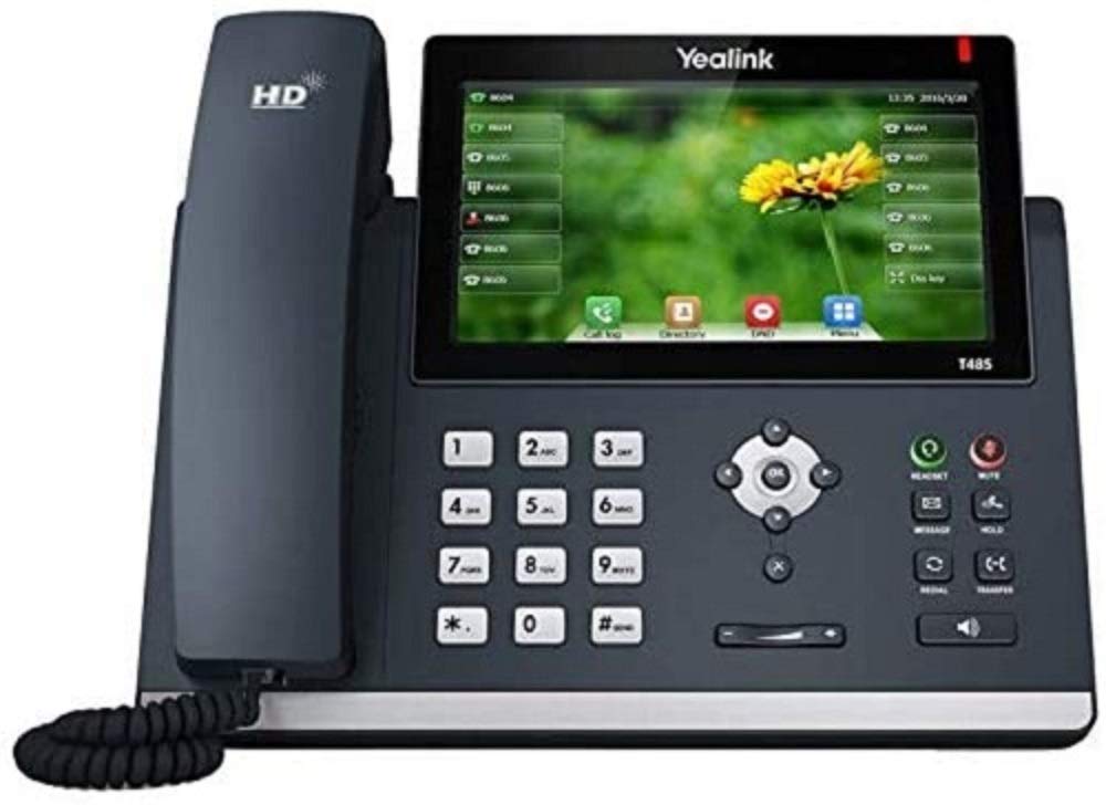 Yealink T48S IP Phone, 16 Lines. 7-Inch Color Touch Screen Display. USB 2.0, Dual-Port Gigabit Ethernet, 802.3af PoE, Power Adapter Not Included (SIP-T48S).