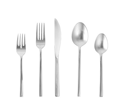 FORTESSA Arezzo 18/10 Stainless Steel Flatware, 20 Piece Place Setting, Service for 4, Polished Stainless - 5PPS-165-20PC