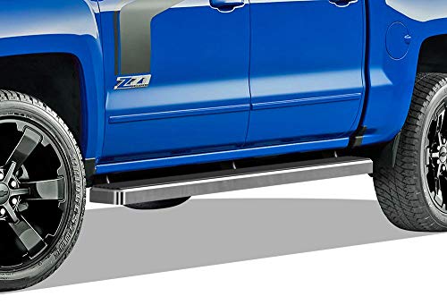 APS iBoard Running Boards 5 inches Custom Fit 2007-2018 Chevy Silverado Sierra & 2019 2500 HD 3500 HD Crew Cab (Exclude 07 Classic)(Include 19 1500 LD) (Nerf Bars Side Steps Side Bars)