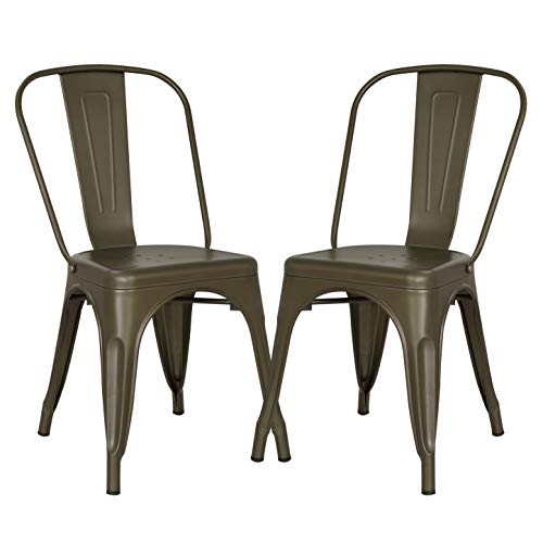 POLY & BARK Trattoria Kitchen and Dining Metal Side Chair in White (Set of 4)