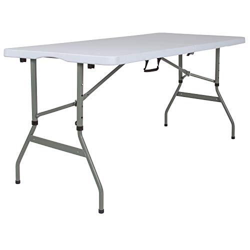 Flash Furniture Granite Top Folding Table in White and ...