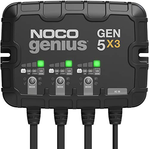 NOCO Genius GEN5X3, 3-Bank, 15A (5A/Bank) Smart Marine ...