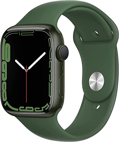 Apple Watch Series 7 (GPS, 45mm) Green Aluminum Case with Clover Sport Band, Regular (Renewed)