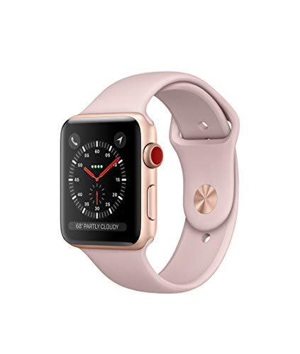 Apple Watch Series 3 (GPS + Cellular, 42MM) - Gold Aluminum Case with Pink Sand Sport Band (Renewed)