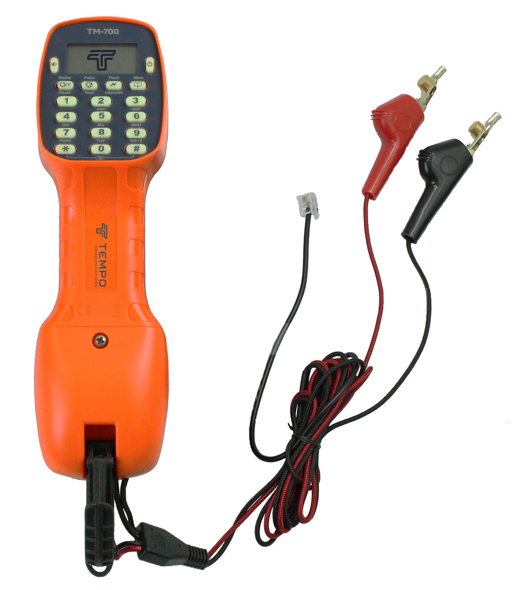 TEMPO TM-700 Lineman Telephone Test Set with LCD Display and ABN Clips - Professional Grade (Latest Model)