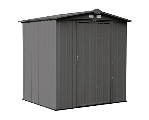 Arrow 6' x 5' EZEE Shed Charcoal Low Gable Steel Storage Shed with Peak Style Roof