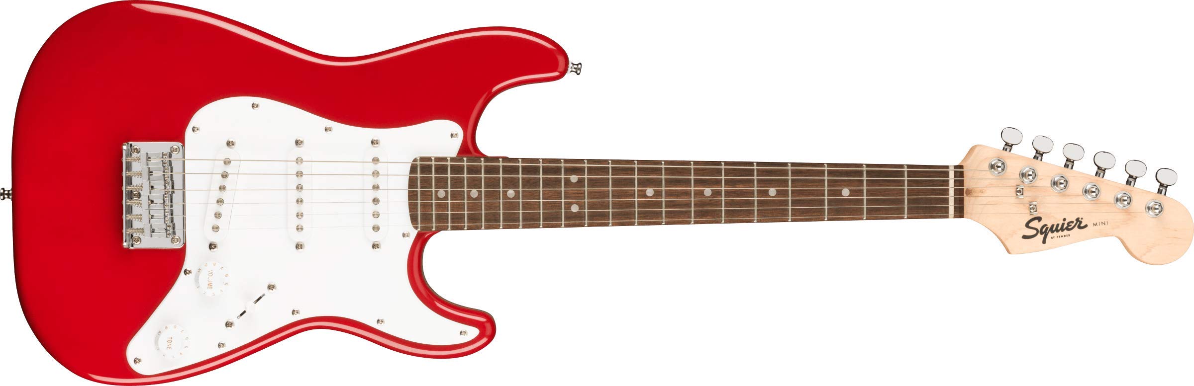 Squier Mini Strat Electric Guitar- Dakota Red with Laur...