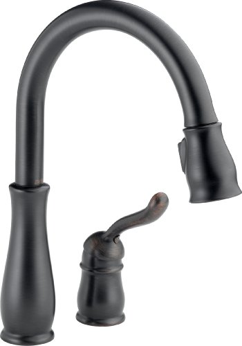 Delta Faucet Leland Single-Handle Kitchen Sink Faucet with Pull Down Sprayer and Magnetic Docking Spray Head, Venetian Bronze ...