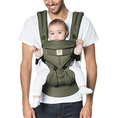 ERGObaby Carrier, Omni 360 All Carry Positions Baby Carrier with Cool Air Mesh, Khaki Green