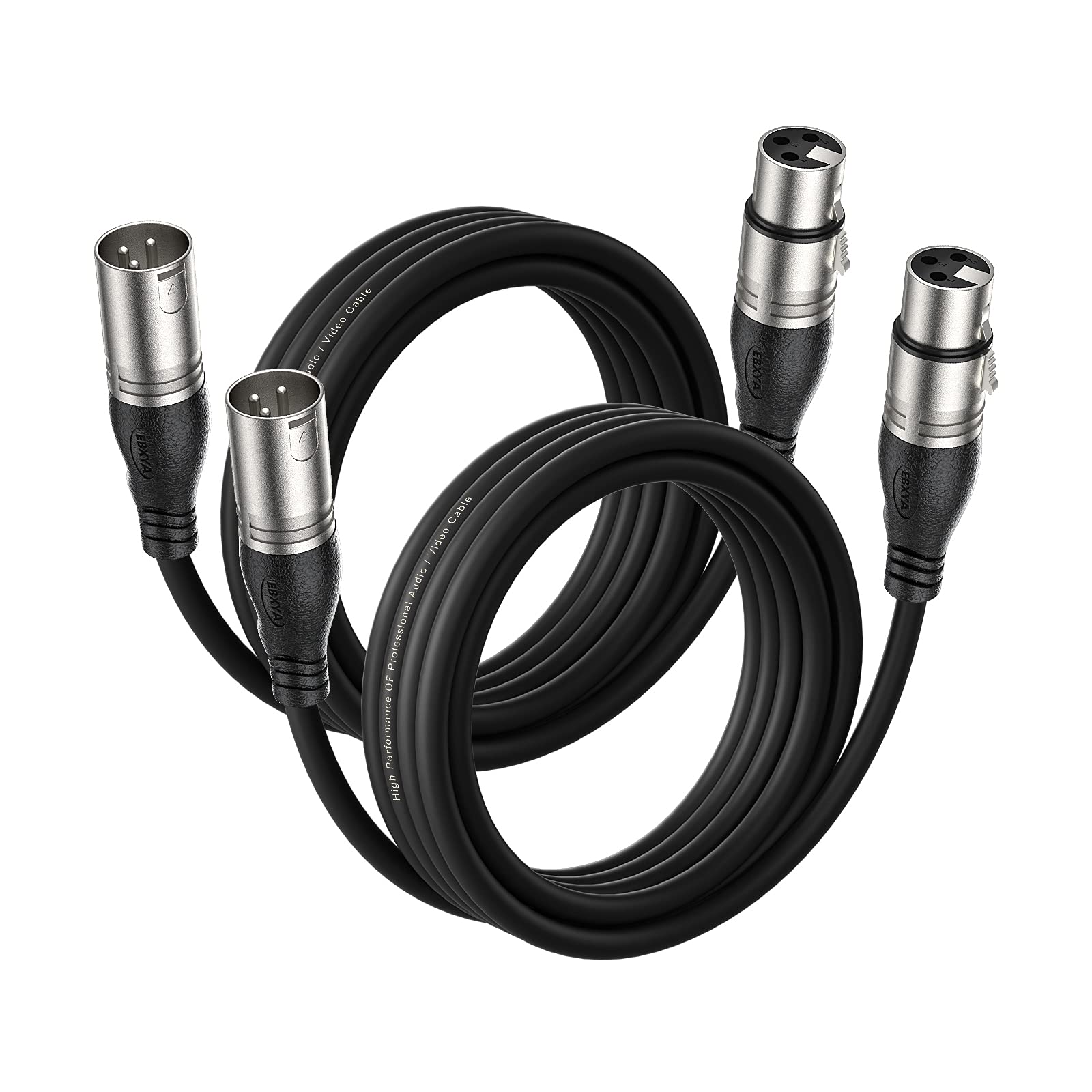 EBXYA XLR Cable- Premium Balanced Microphone Cable with 3-Pin XLR Male to Female Mic Speaker Cable, Black
