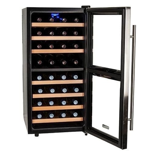 Koldfront 32 TWR327ESS Bottle Free Standing Dual Zone Wine Cooler - Black and Stainless Steel