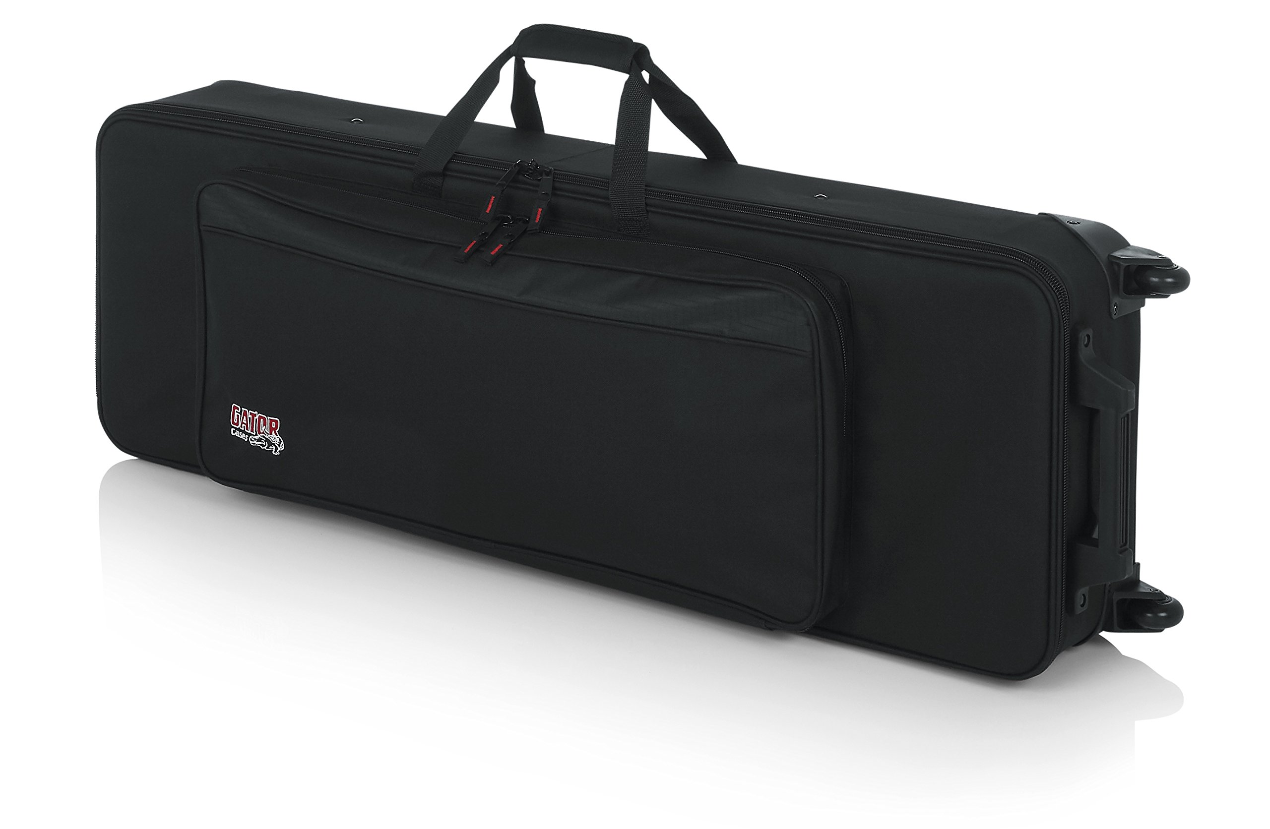 Gator Lightweight Keyboard Case with Pull Handle and Wheels; Fits Slim 61 Note Keyboards and Electric Pianos (GK-61-SLIM)