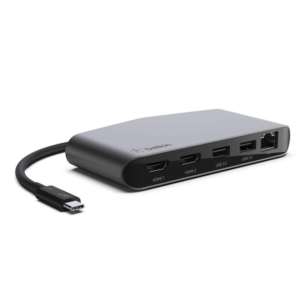 Belkin Thunderbolt 3 Dock Mini W/ Thunderbolt 3 Cable (Thunderbolt Dock for MacOS and Windows USB-C Laptops, Dual 4K @60Hz, 40Gbps Transfer Speeds), Thunderbolt Mini