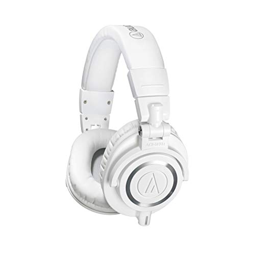audio-technica ATH-M50XWH Professional Studio Monitor Headphones, White, Small
