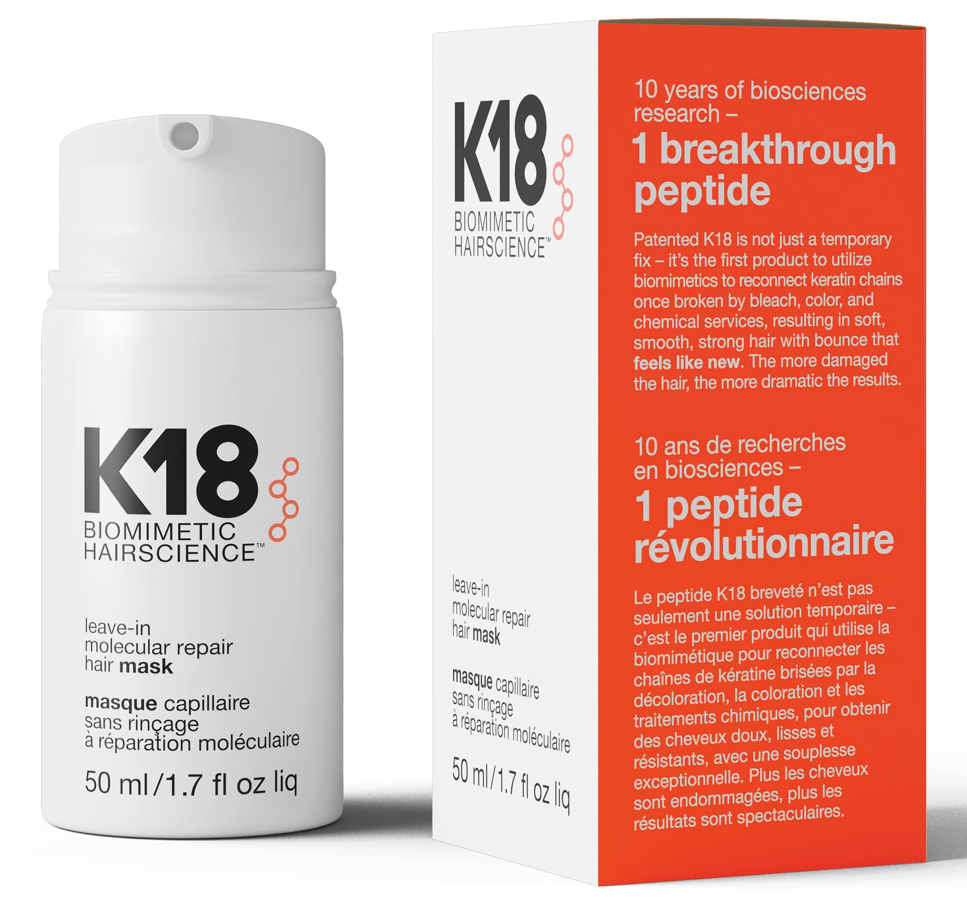 K18 Leave-In Repair Hair Mask Treatment to Repair Dry o...