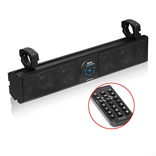  BOSS Audio Systems Systems BRT26A UTV Sound Bar - 26 Inch Wide, IPX5 Rated Weatherproof, Bluetooth, Amplified, 4 Inch Speakers, Horn Loaded Tweeters, Easy Installation for Dune Buggies, Jeeps, Rock...