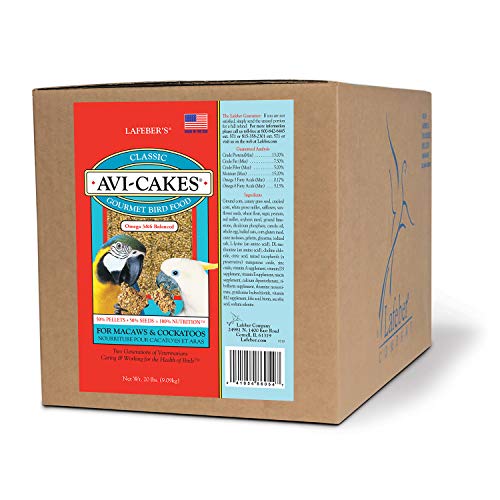 LAFEBER'S Classic Avi-Cakes Pet Bird Food, Made with No...