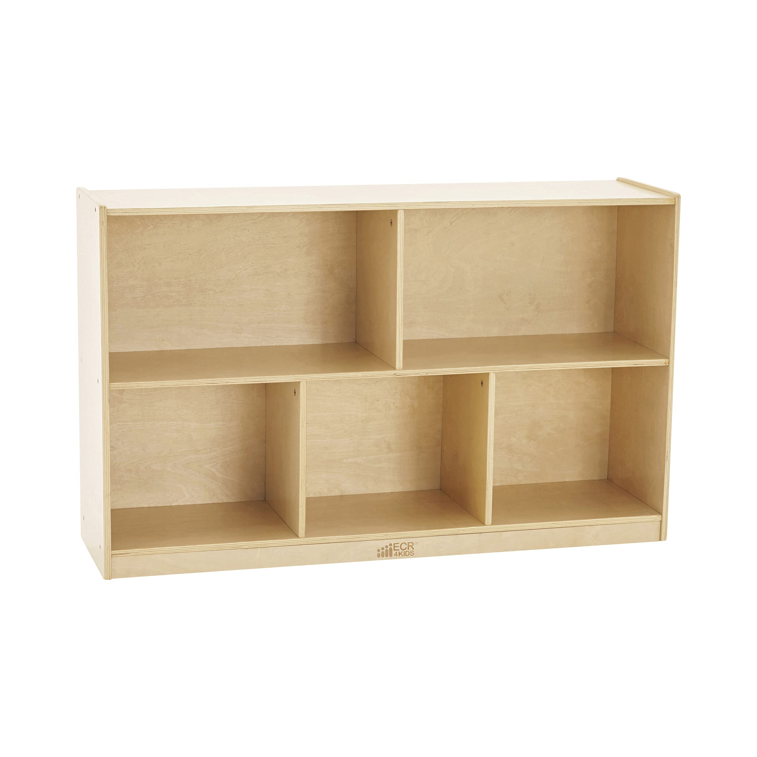 ECR4Kids - ELR-0420 Birch 5-Section School Classroom Storage Cabinet with Casters, Natural, 30