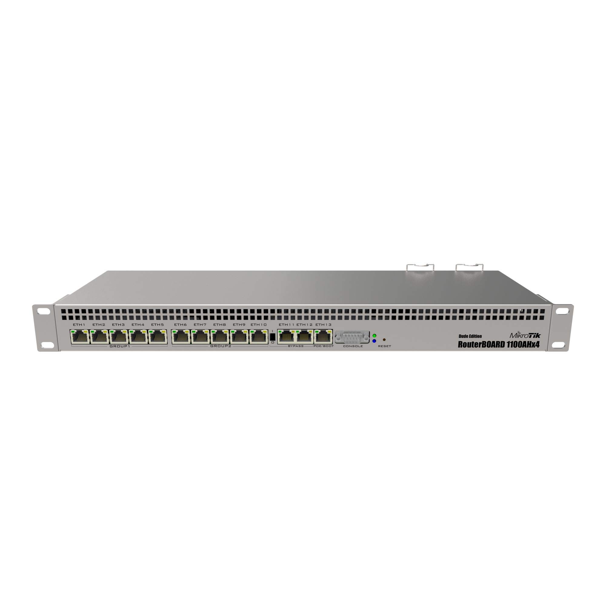 MikroTik RouterBOARD 1100AHx4 Dude Edition with 13 Gigabit Ethernet Ports, RS232 Serial Port and Dual Redundant Power Supplies (RB1100AHx4)